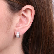 Orecchini in Argento 925 semi cerchio con zirconi