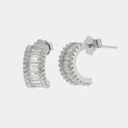 Orecchini in Argento 925 semi cerchio con zirconi