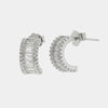 Orecchini in Argento 925 semi cerchio con zirconi