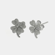 Orecchini in Argento 925 quadrifoglio zirconato a lobo