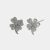 Orecchini in Argento 925 quadrifoglio zirconato a lobo