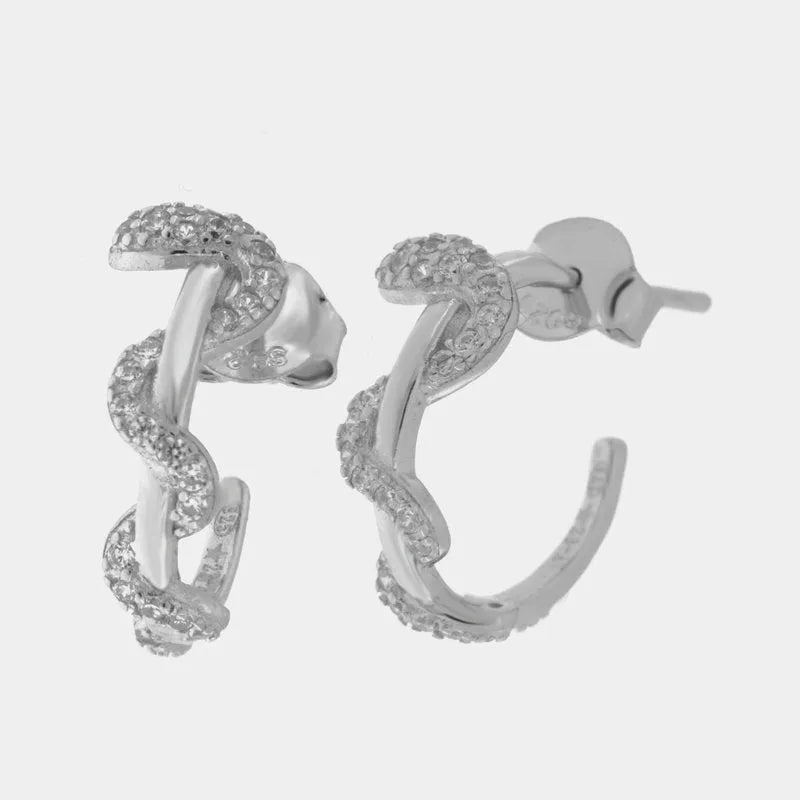 Orecchini in Argento 925 semi cerchio con serpente - BYSIMON gioielli