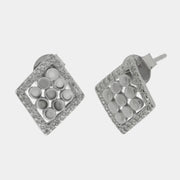 Orecchini in Argento 925 rombo con sfere e zirconi