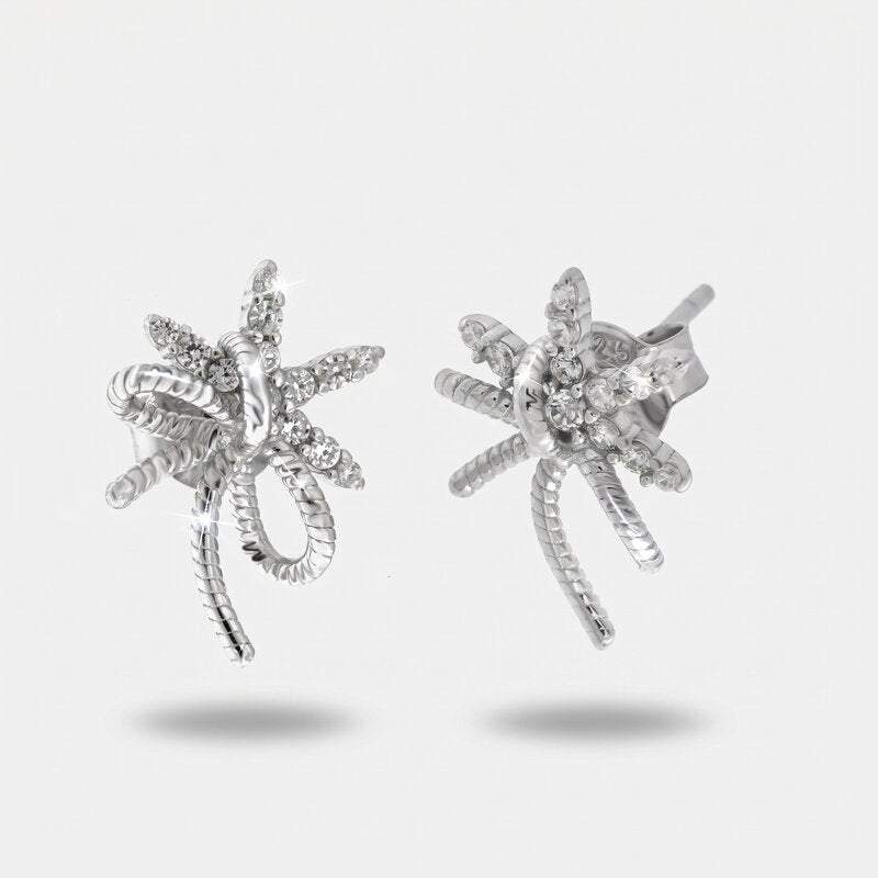 Orecchini in Argento 925 palma con zirconi - BYSIMON gioielli