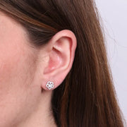 Orecchini in Argento 925 fiore zirconato