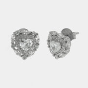 Orecchini in Argento 925 cuore zirconato