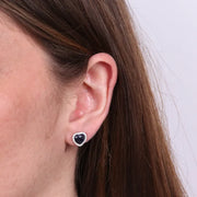 Orecchini in Argento 925 con cuore nero