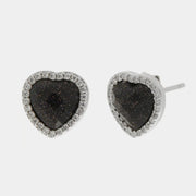 Orecchini in Argento 925 con cuore nero