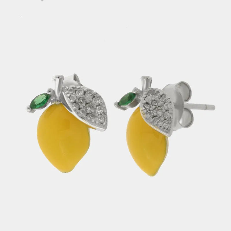 Orecchini in Argento 925 a lobo con limone BYSIMON - gioiello BySimon