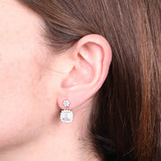 Orecchini in Argento 925 quadrato con zirconi