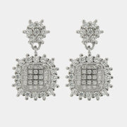 Orecchini in Argento 925 quadrato con zirconi