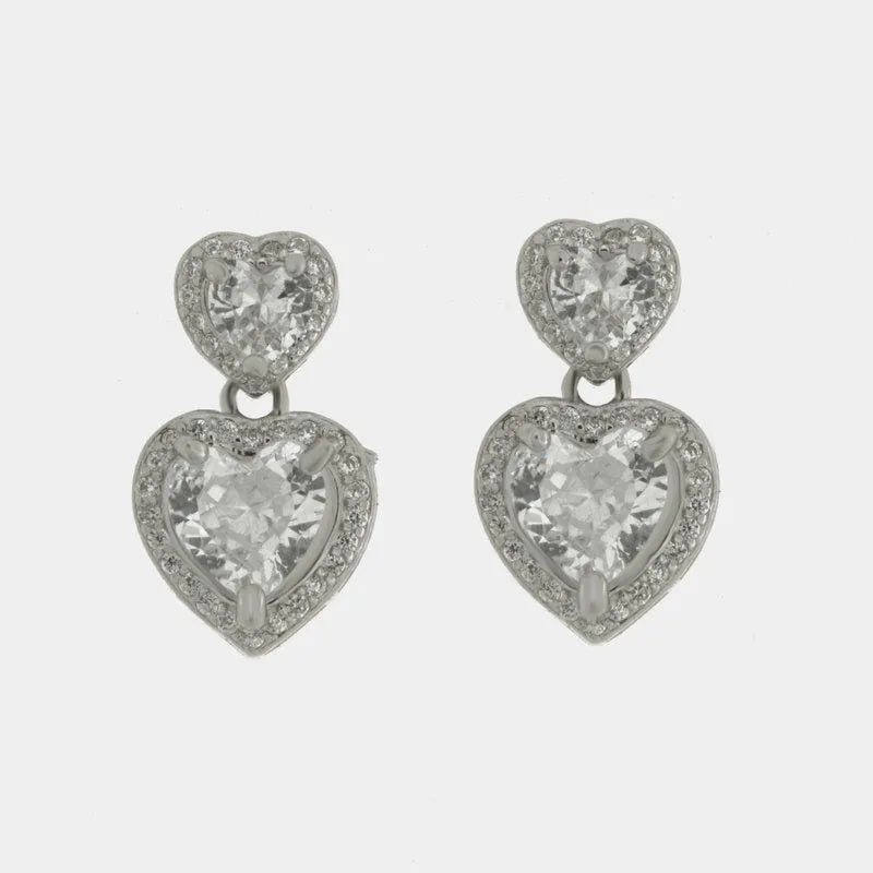 Orecchini in Argento 925 cuori a lobo