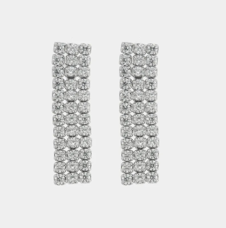 Orecchini in Argento 925 lunghi con zirconi