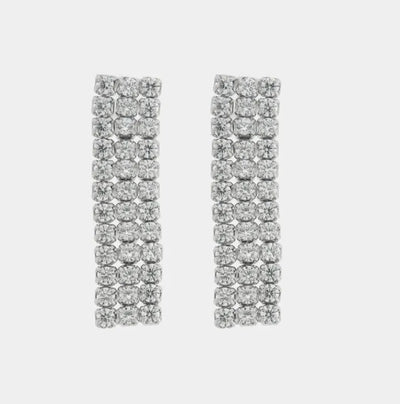 Orecchini in Argento 925 lunghi con zirconi
