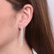 Orecchini in Argento 925 multifilo con zirconi pendenti