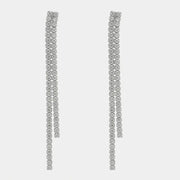 Orecchini in Argento 925 multifilo con zirconi pendenti