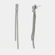 Orecchini in Argento 925 multifilo con zirconi pendenti
