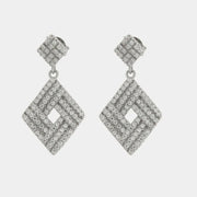 Orecchini in Argento 925 rombo con zirconi