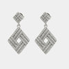 Orecchini in Argento 925 rombo con zirconi
