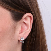 Orecchini in Argento 925 con gatto e spina di pesce