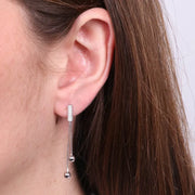 Orecchini in Argento 925 con zirconi e sfere pendenti