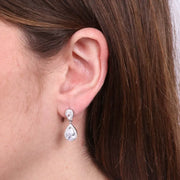 Orecchini in Argento 925 ovale con zirconi