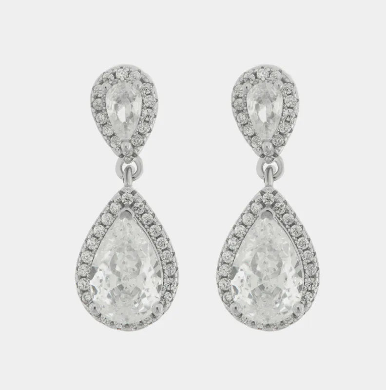 Orecchini in Argento 925 ovale con zirconi