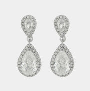 Orecchini in Argento 925 ovale con zirconi