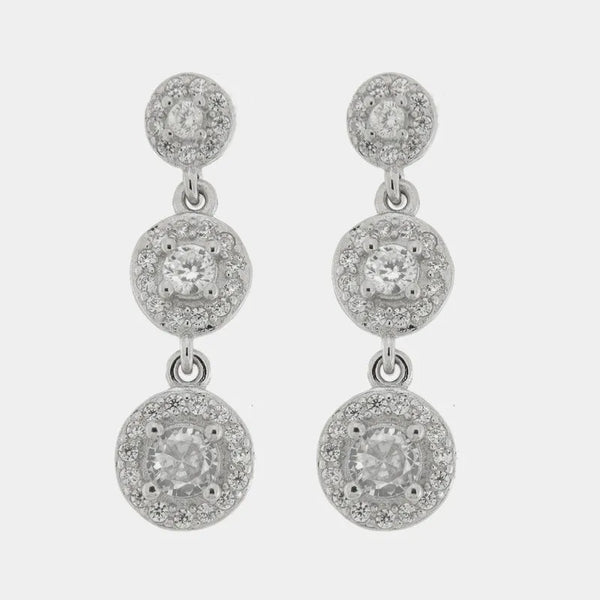 Orecchini in Argento 925 con cerchi pendenti zirconati