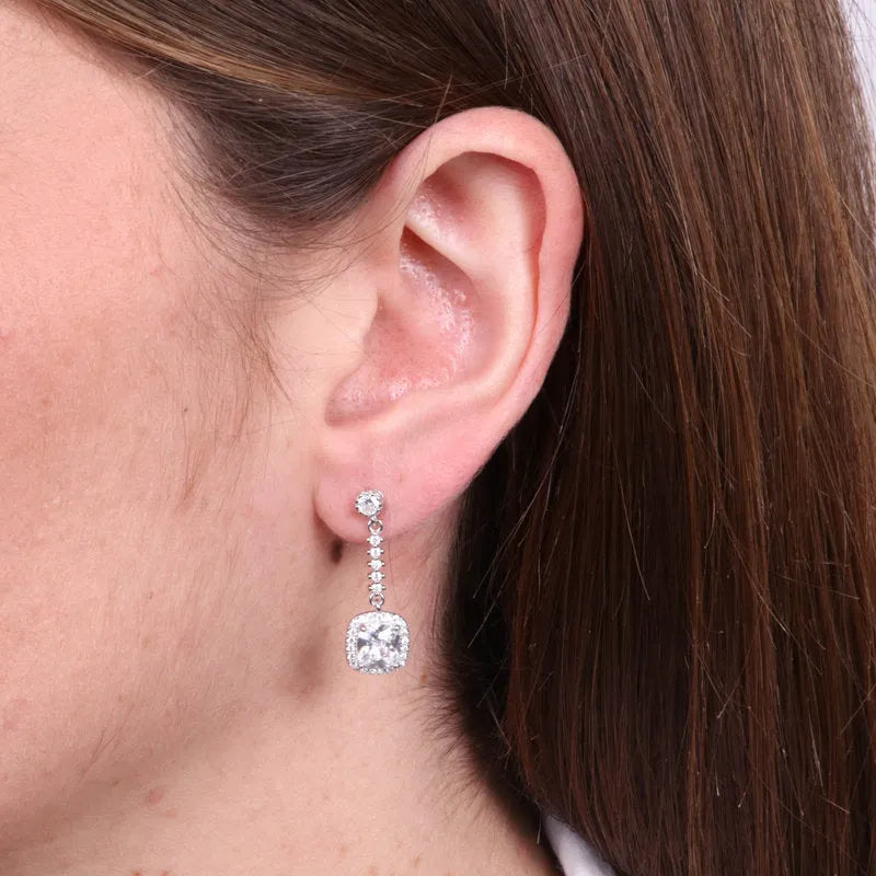 Orecchini in Argento 925 con zirconi pendenti