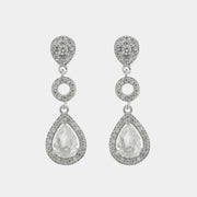 Orecchini in Argento 925 con zirconi ovali pendenti