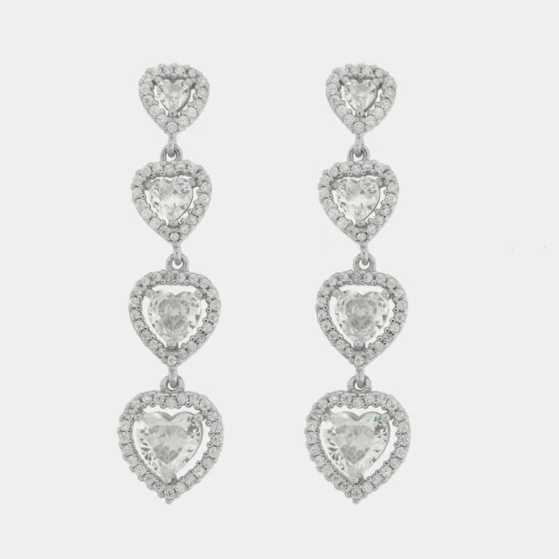 Orecchini in Argento 925 con cuori pendenti