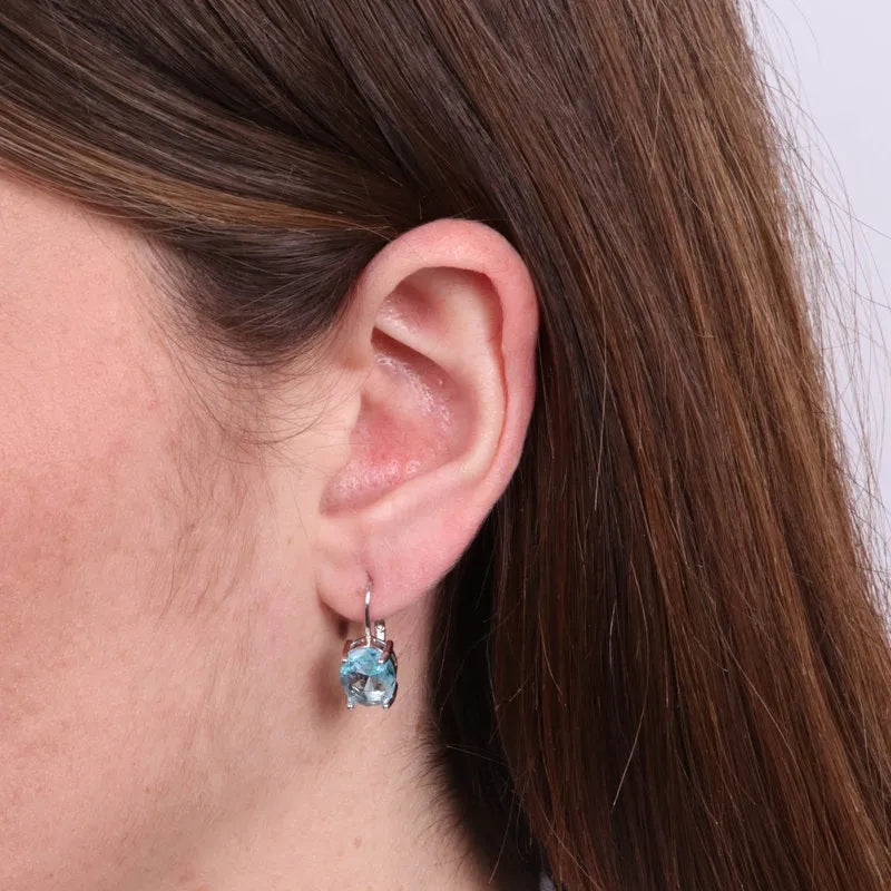 Orecchini in Argento 925 con zircone acqua