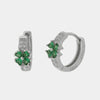 Orecchini in Argento 925 cerchio con fiore verde