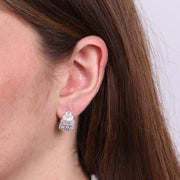 Orecchini in Argento 925 bombato con zirconi