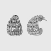 Orecchini in Argento 925 bombato con zirconi