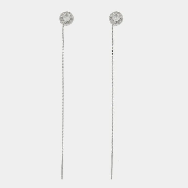 Orecchini in Argento 925 saliscedi con punto luce
