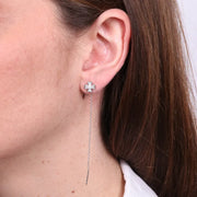 Orecchini in Argento 925 saliscendi con quadrifoglio