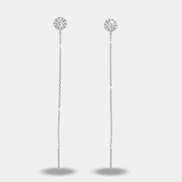 Orecchini in Argento 925 saliscendi con punto luce - BYSIMON gioielli