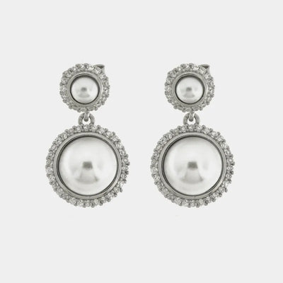 Orecchini in Argento 925 con perle impreziosite da zirconi