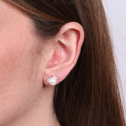 Orecchini in Argento 925 con perla e zirconi a lobo