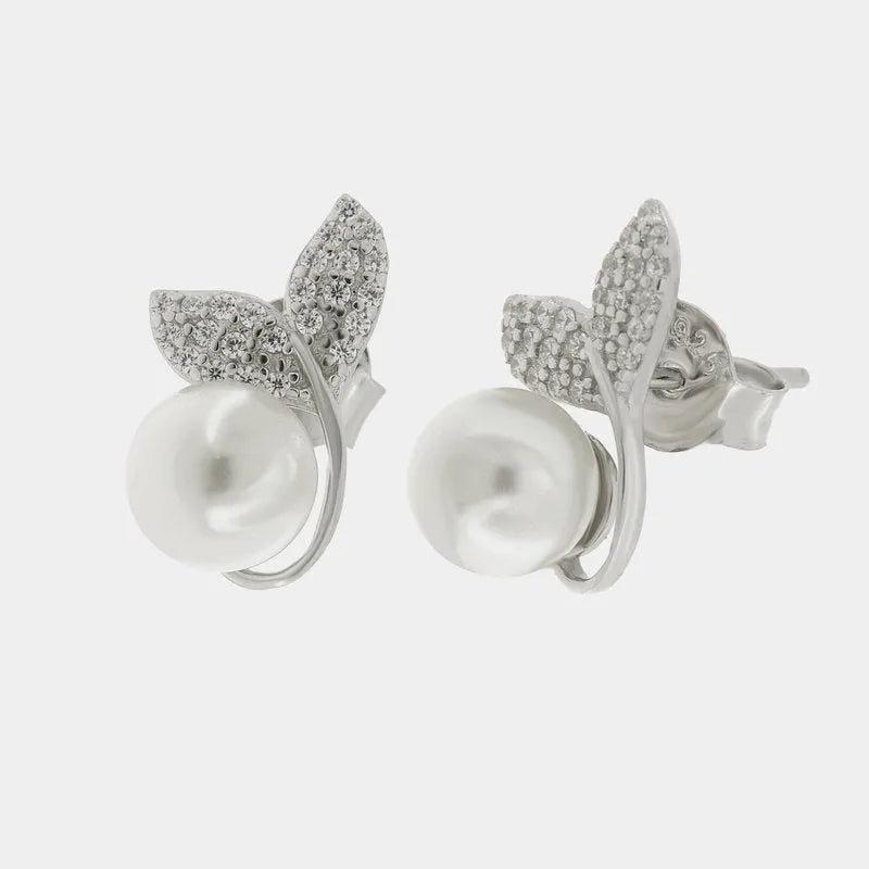 Orecchini in Argento 925 perla con zirconi BYSIMON - gioiello BySimon