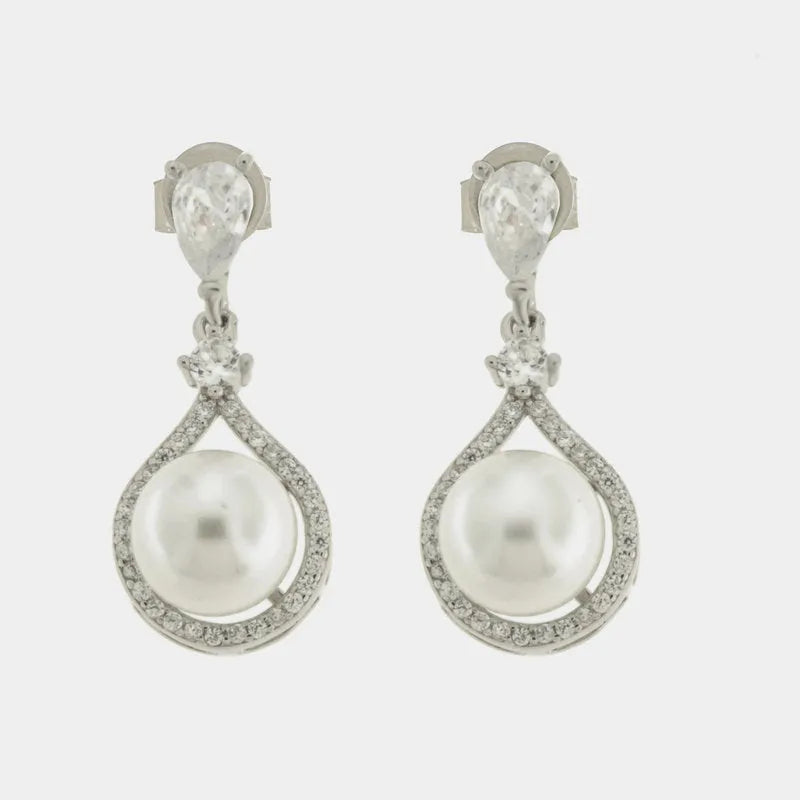 Orecchini in Argento 925 con perle pendenti