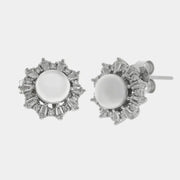 Orecchini in Argento 925 con perla impreziosita da zirconi