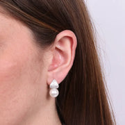 Orecchini in Argento 925 con perla impreziosita da zirconi