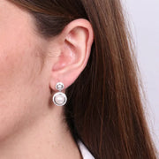 Orecchini in Argento 925 con perla e zirconi a lobo