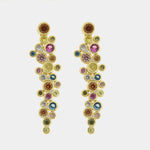 Orecchini in Argento 925 con zirconi pendenti colorati SIMEONE - gioiello BySimon