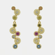 Orecchini in Argento 925 con zirconi pendenti colorati