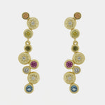 Orecchini in Argento 925 con zirconi pendenti colorati SIMEONE - gioiello BySimon