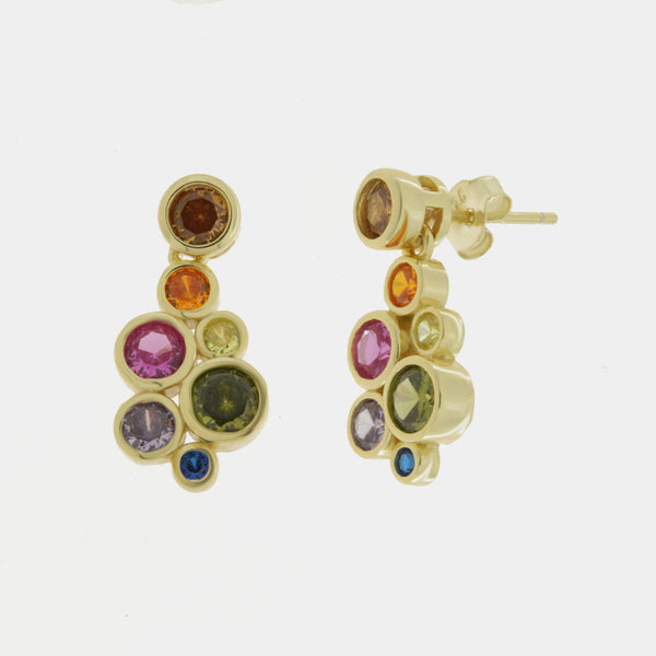 Orecchini in Argento 925 con zirconi pendenti colorati SIMEONE - gioiello BySimon